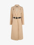 Manteau long droit à ceinture - Beige - 1