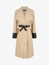 Manteau uni à manches en simili - Beige - 1