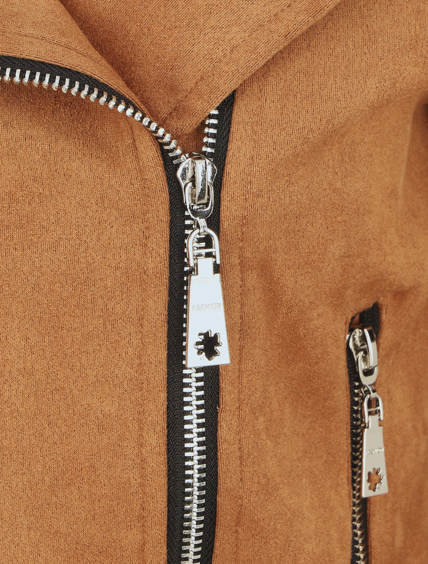 Veste courte en suédine - Camel - 3