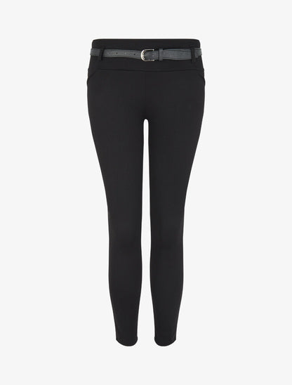 Legging taille basse à poches décoratives - Noir - 4