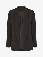 Blazer droit basique uni - Noir - 1