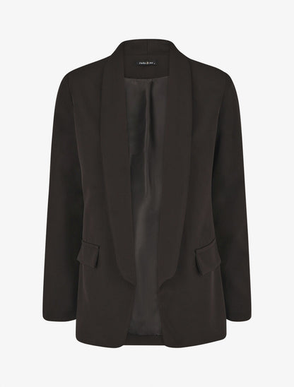 Blazer droit basique uni - Noir - 1