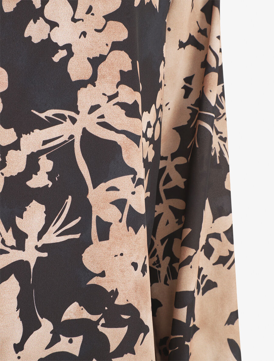 Top droit imprimé floral - Noir - 3
