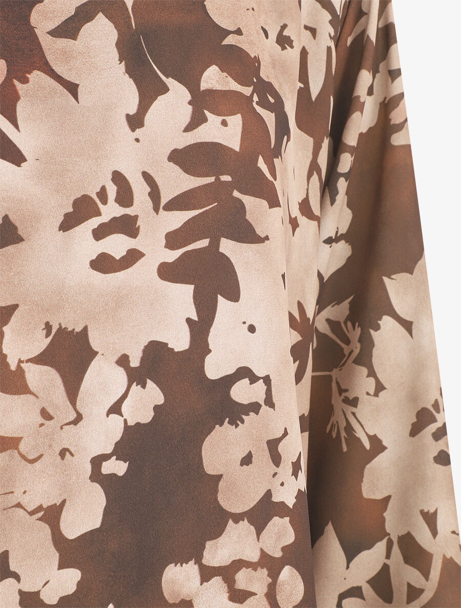 Top droit imprimé floral - Marron - 3