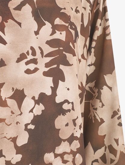 Top droit imprimé floral - Marron - 3