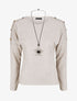 Pull droit uni à boutons - Beige - 4
