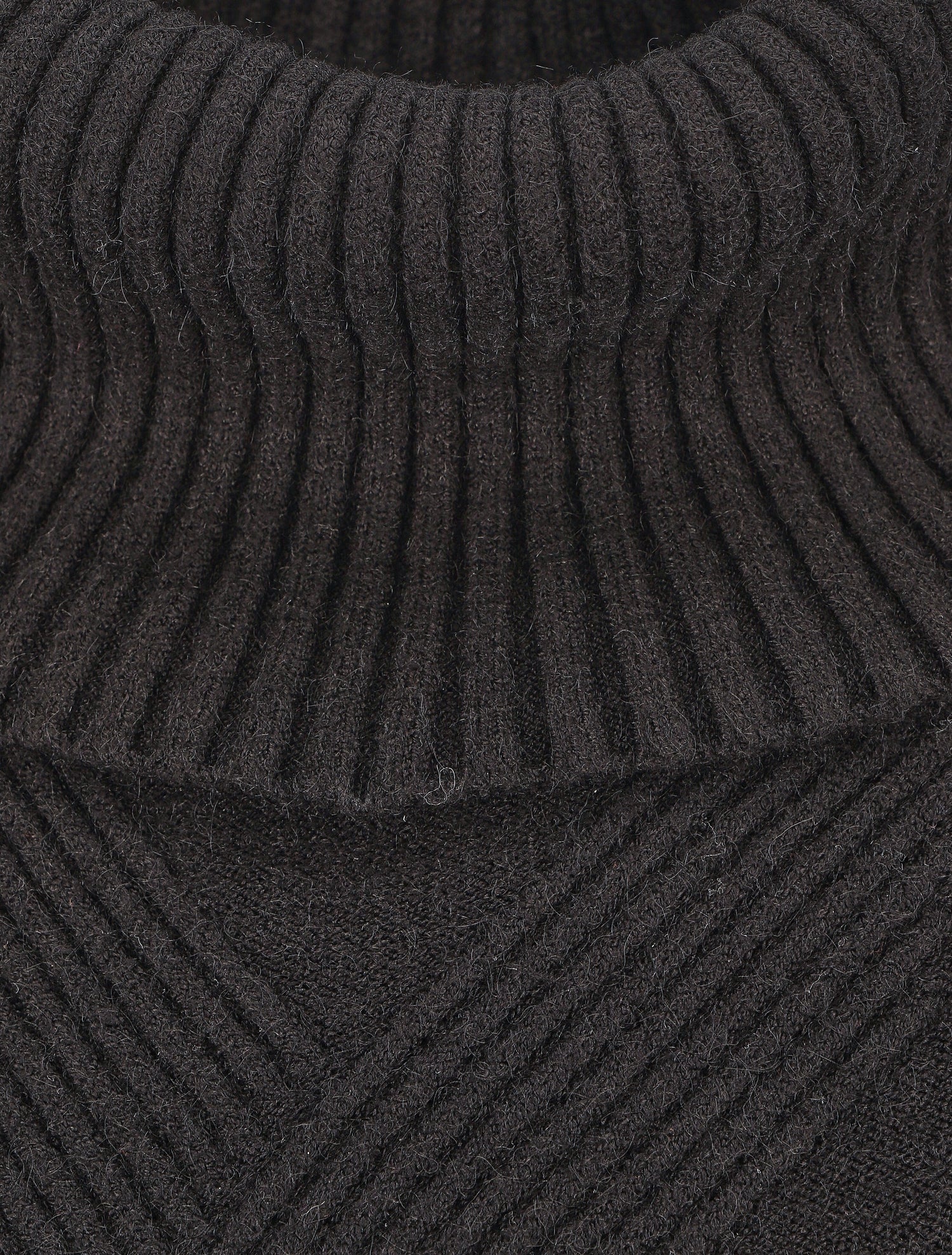 Pull uni à col roulé - Noir - 3