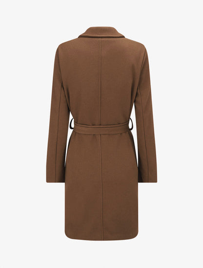 Manteau long classique coupe droite - Marron - 2