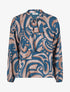 Blouse fluide à imprimé graphique - Bleu canard - 4