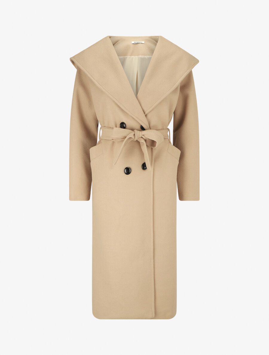 Manteau long à capuche - Beige - 4