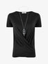 T-shirt à bords croisés - Noir - 1