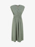 Robe longue élastiquée et texturée - Kaki - 1