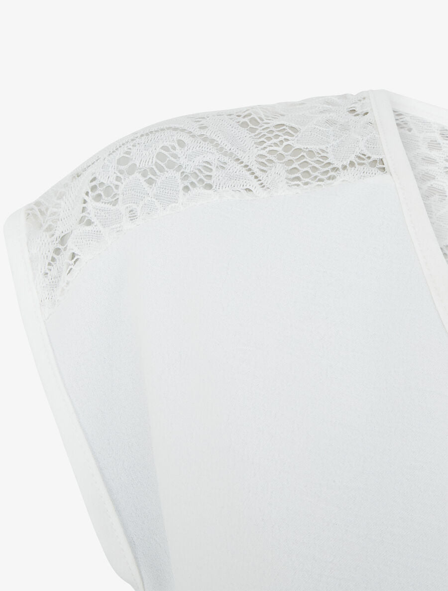 Top sans manches à dos dentelle - Blanc - 3