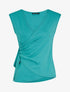Top sans manches à détail drapé - Turquoise - 3