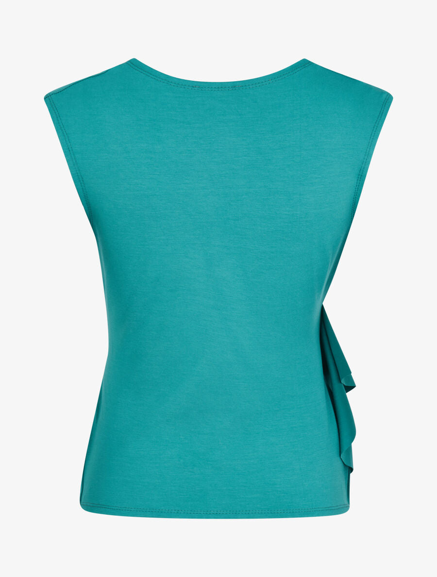 Top sans manches à détail drapé - Turquoise - 2