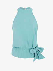 Top ample sans manches uni - Turquoise - 4