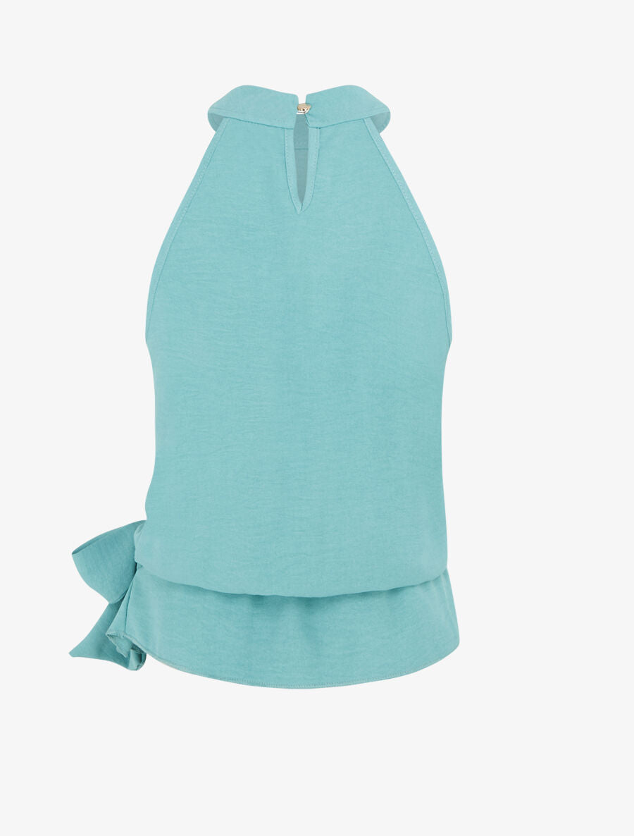 Top ample sans manches uni - Turquoise - 2