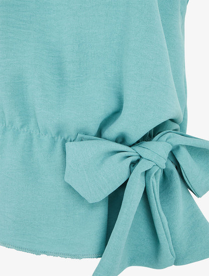 Top ample sans manches uni - Turquoise - 3