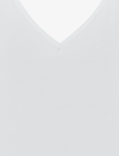 Débardeur dos nageur et bretelles motif ethnique - Blanc - 3