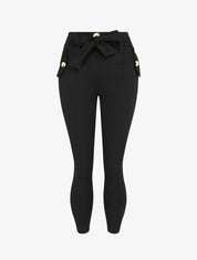 Pantalon 7/8 coupe slim à poches décoratives - Noir - 4