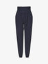 Pantalon droit taille haute plissée - Marine - 1