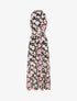 Robe longue en voile imprimé pivoines - Noir - 5