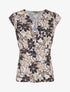 Top avec mancherons à imprimé fleuri - Noir - 4