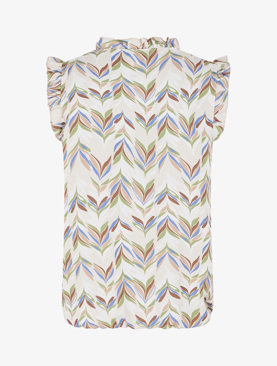 Top à imprimé épi de blé - Beige - 2