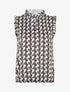 Top satiné sans manches motif graphique et volants - Noir - 1