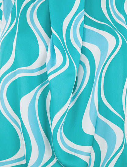 Top graphique sans manches col lavallière - Turquoise - 3