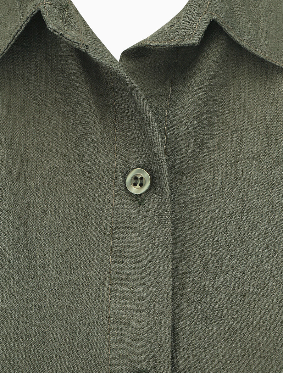 Top uni sans manches à nouer - Kaki - 3