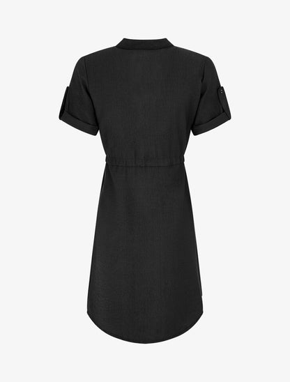 Robe unie à cordons de serrage - Noir - 2
