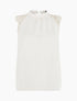 Top uni à manches courtes brodées - Beige - 1