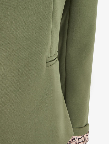 Blazer à manches imprimé graphique - Kaki - 3