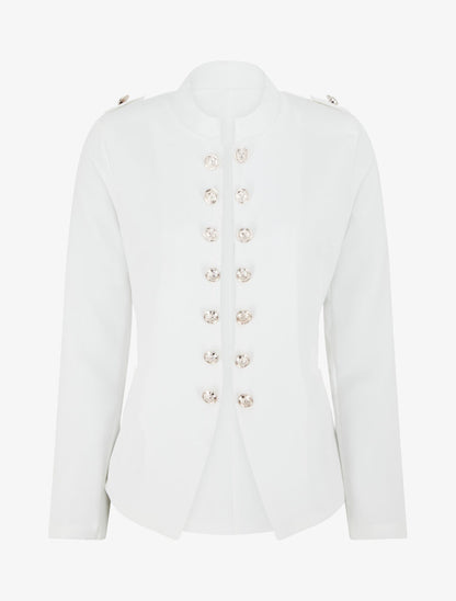 Veste droite style officier - Blanc - 1