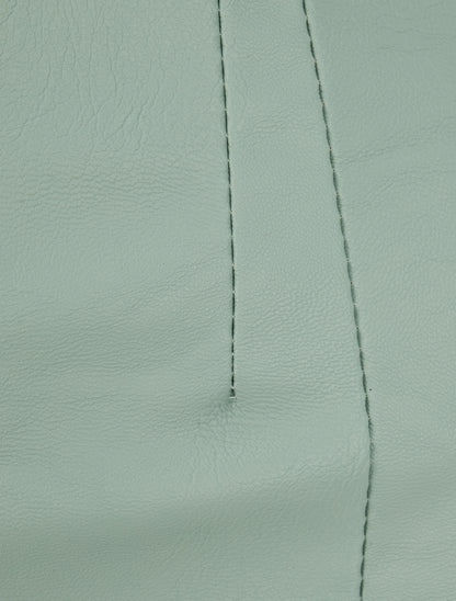 Mini-jupe fendue en simili - Vert d&