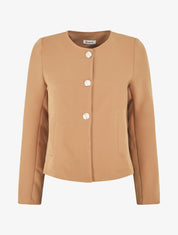 Veste courte à boutons stylisés - Beige foncé - 4