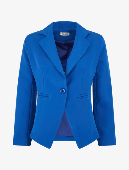 Veste mi-longue à poches décoratives - Bleu roi - 4