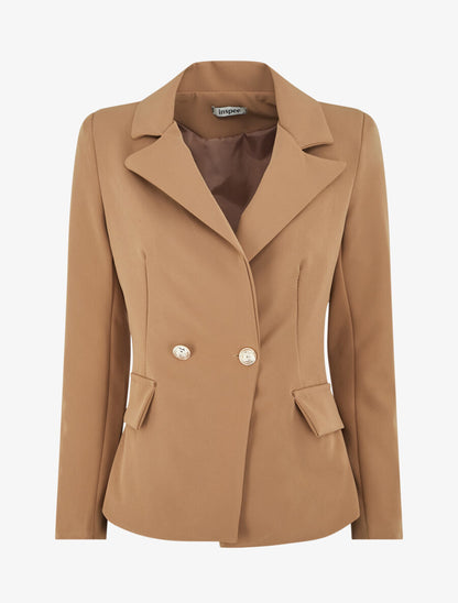 Blazer classique boutonné - Camel - 1
