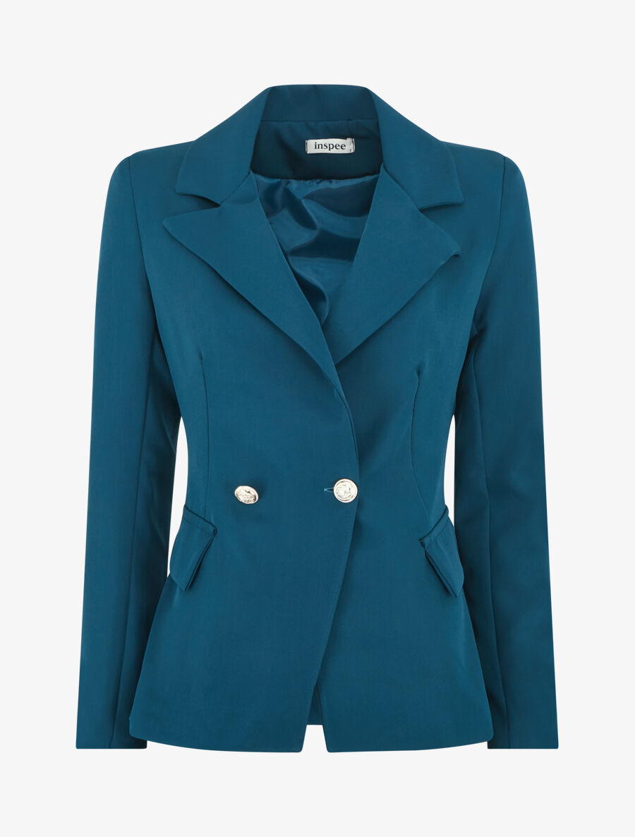 Blazer classique boutonné - Bleu canard - 1