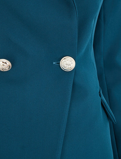 Blazer classique boutonné - Bleu canard - 3