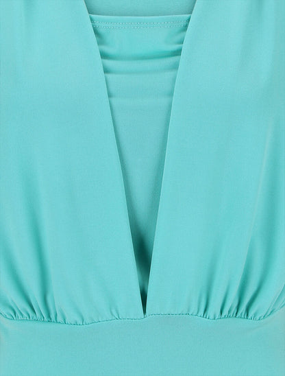 Body à décolleté plongeant - Turquoise - 3