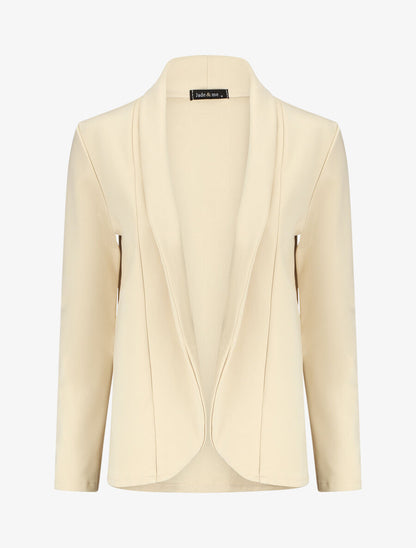 Blazer uni coupe droite - Beige - 4