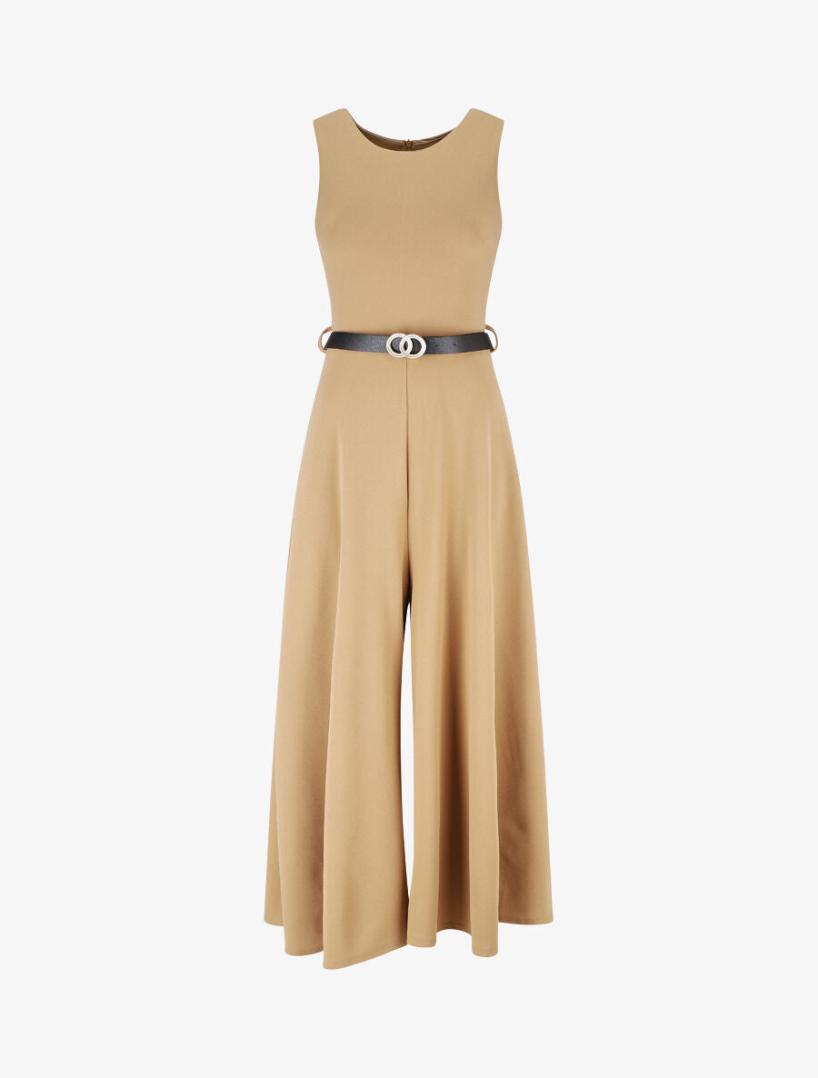 Combinaison ample sans manches unie - Beige - 1