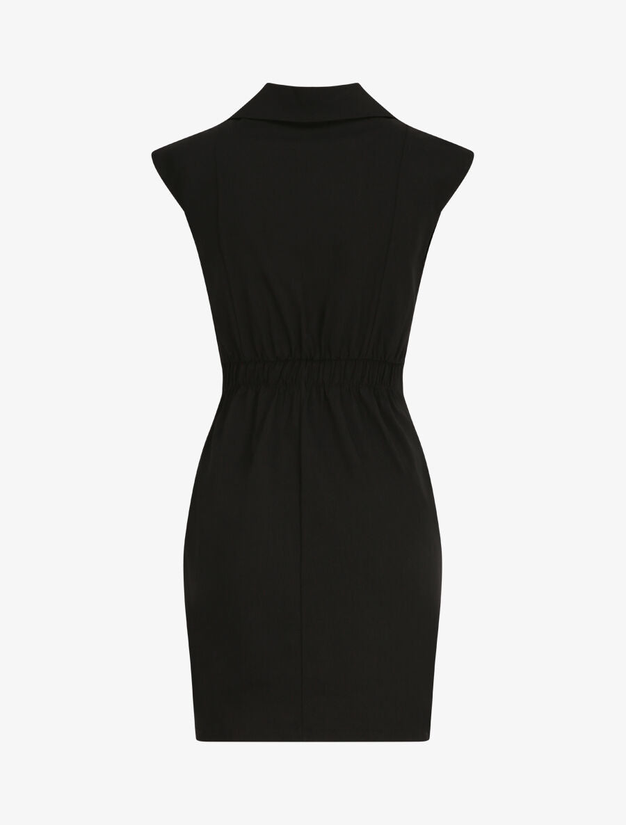 Robe courte coupe ajustée style tailleur - Noir - 2