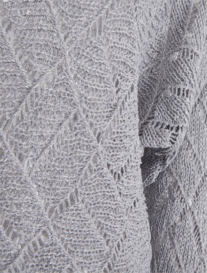 Pull brillant en maille pailletée - Argent - 3