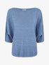 Pull en maille pailletée à col bateau - Bleu - 1