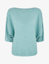 Pull en maille pailletée à col bateau - Vert d&