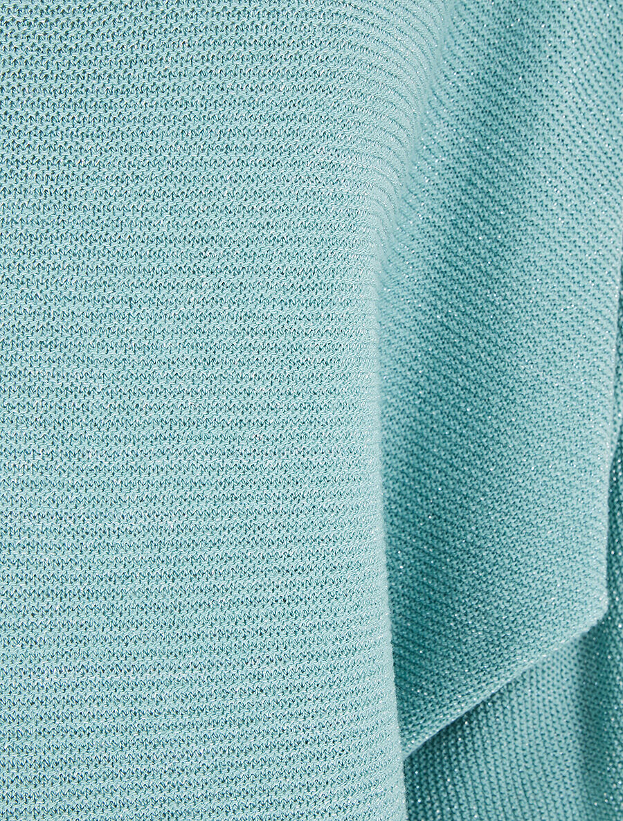 Pull en maille pailletée à col bateau - Vert d&