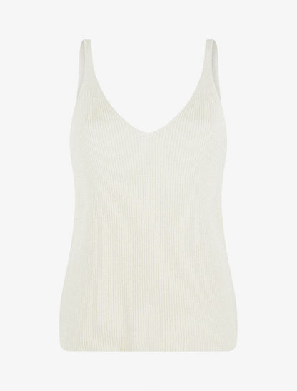 Débardeur en maille pailletée - Beige - 1